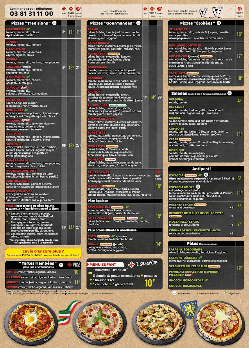 Menu Pizza Folie's 25420-1