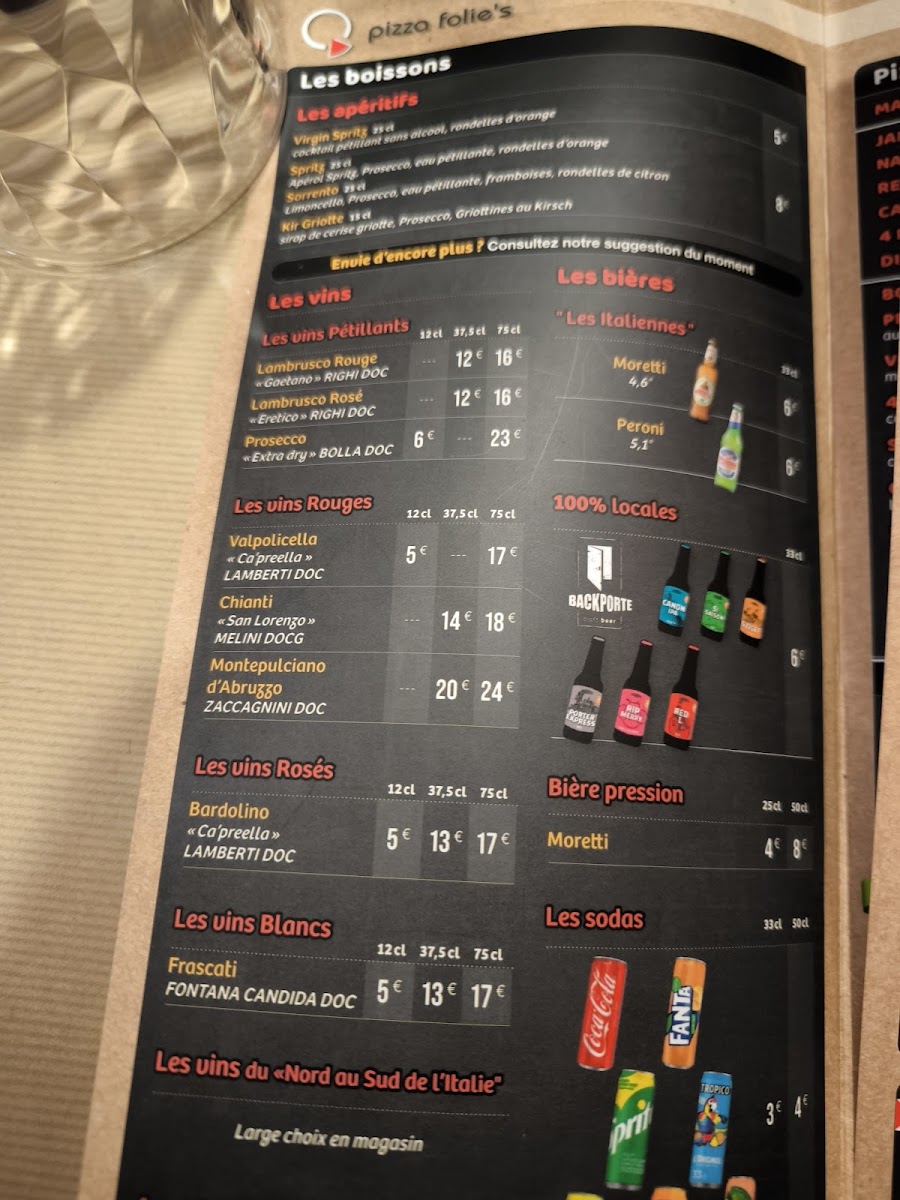 Menu Pizza Folie's 25420-4