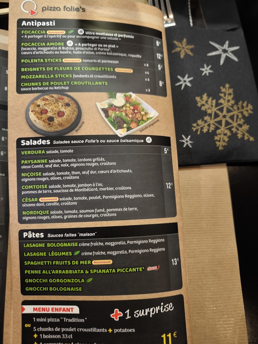 Menu Pizza Folie's 25420-5